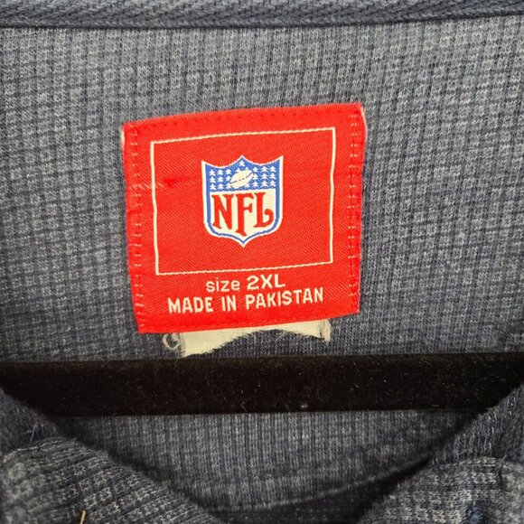 NFL Mens 2XL Houston Texans vintage 02 blue embroidered short sleeve polo waffle - Picture 5 of 8